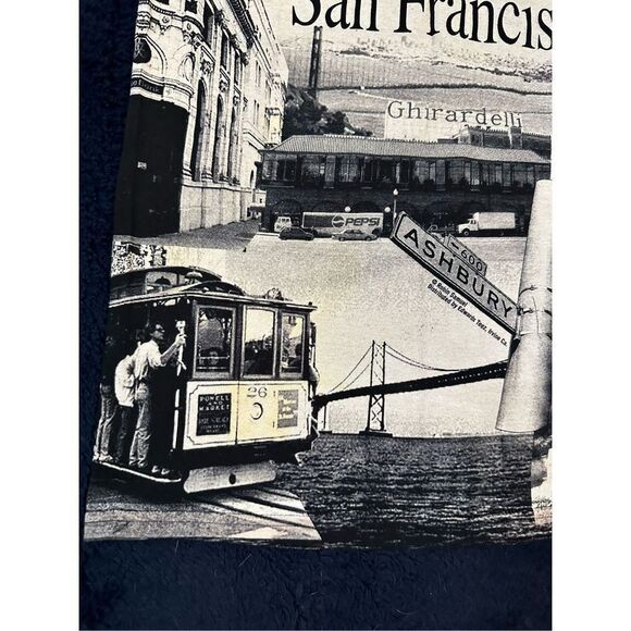 Vintage Y2K Robin Samuel Haight Ashbury San Francisco All Over Print T Shirt Sz - Picture 7 of 9